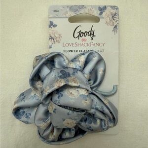 LoveShackFancy x Goody Blue and White Flower Elastic Hair tie Floral